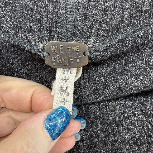 We the Free Londontown Thermal Top Women's Medium Gray Off Shoulder Long Sleeve - Picture 7 of 8